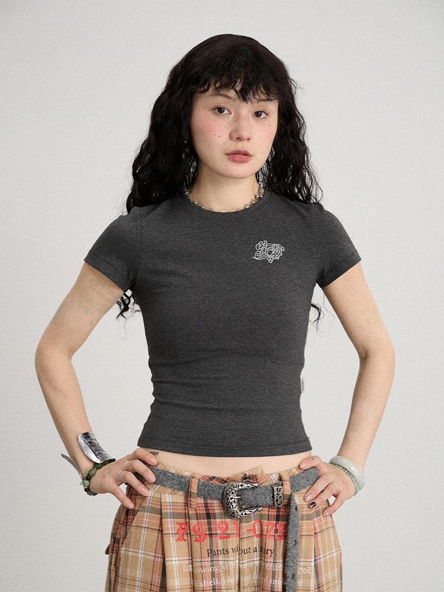 Achihara Summer Slim Fit Waist Defining Cotton T Shirt