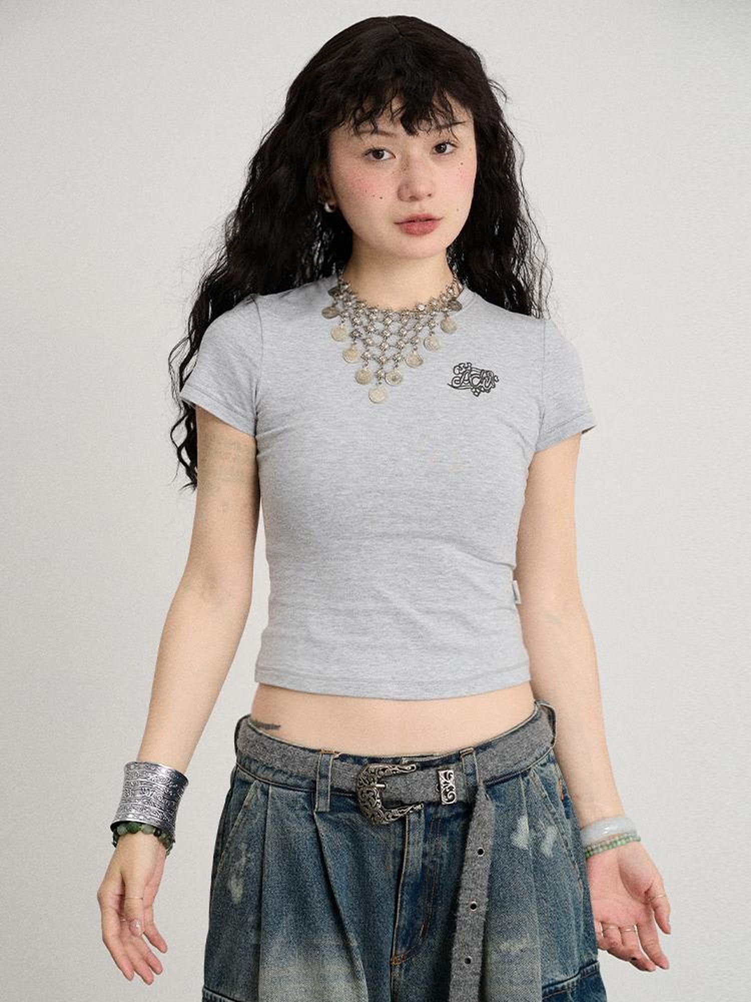 Achihara Summer Slim Fit Waist Defining Cotton T Shirt