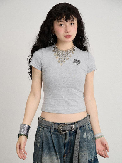Achihara Summer Slim Fit Waist Defining Cotton T Shirt