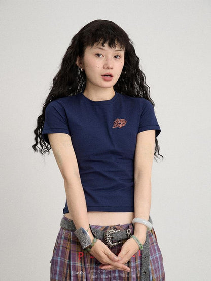 Achihara Summer Slim Fit Waist Defining Cotton T Shirt
