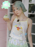 Frufru Gulu Summer Sweet White Cotton Spandex Sleeveless Vest