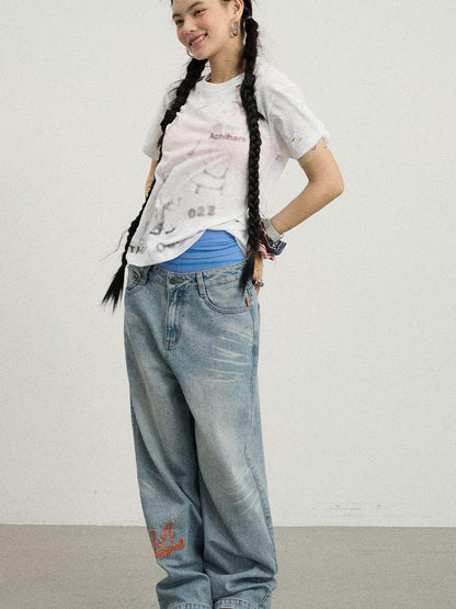Achihara Summer Women S Distressed Graphic Cotton Knit T-Shirt