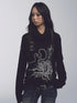 NONAME SPACE Super Soft Space Print Turtleneck Sweater Metal Button Loose Fit