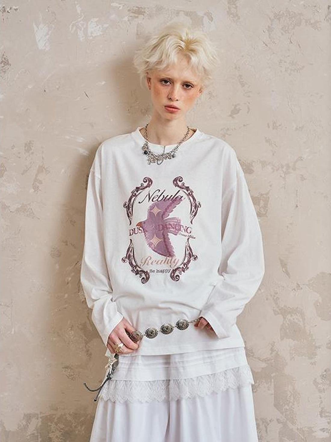 DIDDI MODA Swallow Print Tee Snake Pattern Pants Set