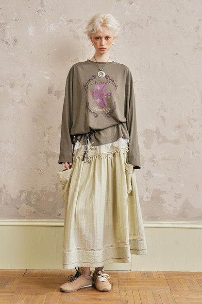 DIDDI MODA Swallow Print Tee Snake Pattern Pants Set