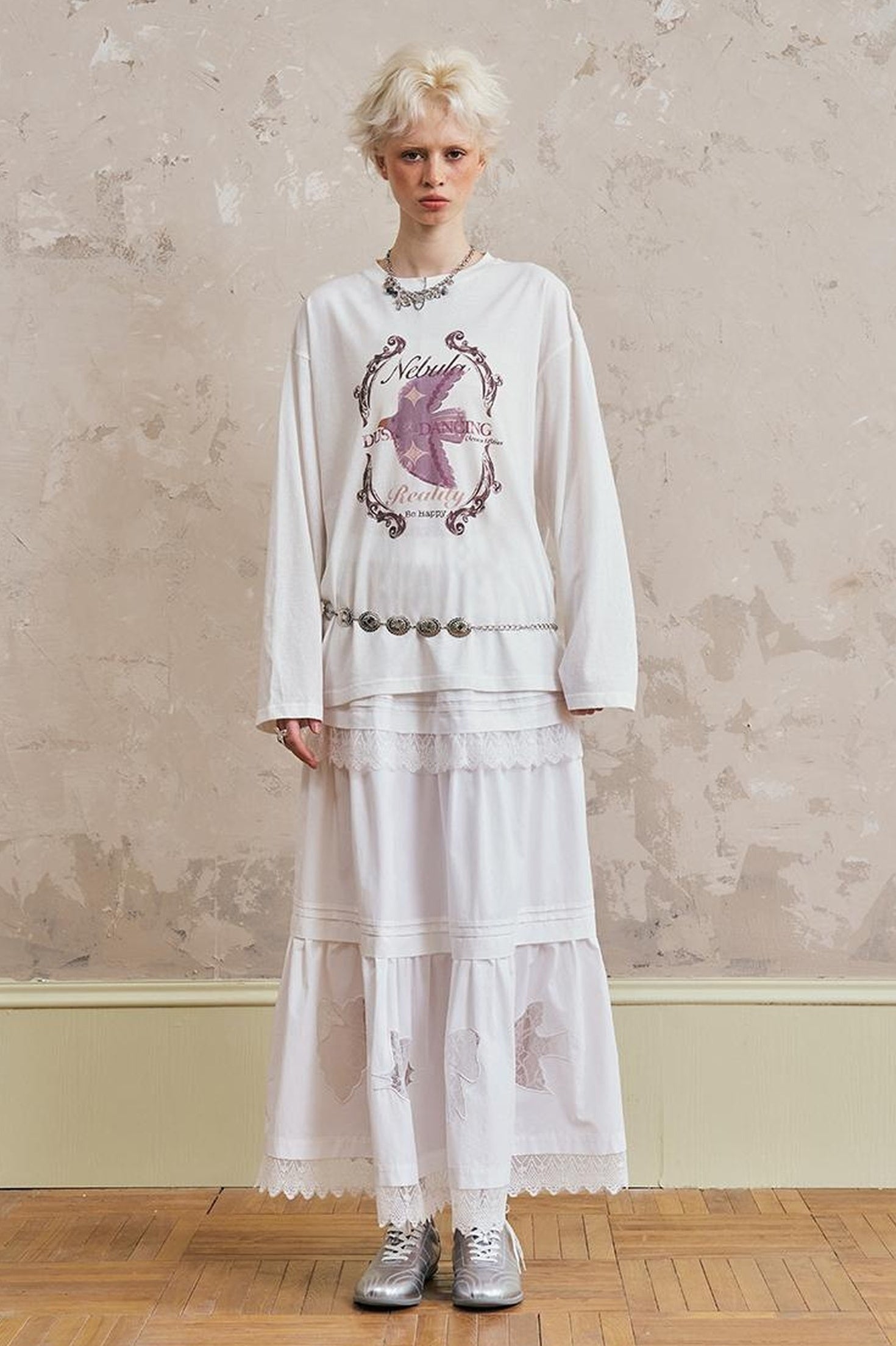 DIDDI MODA Swallow Print Tee Snake Pattern Pants Set