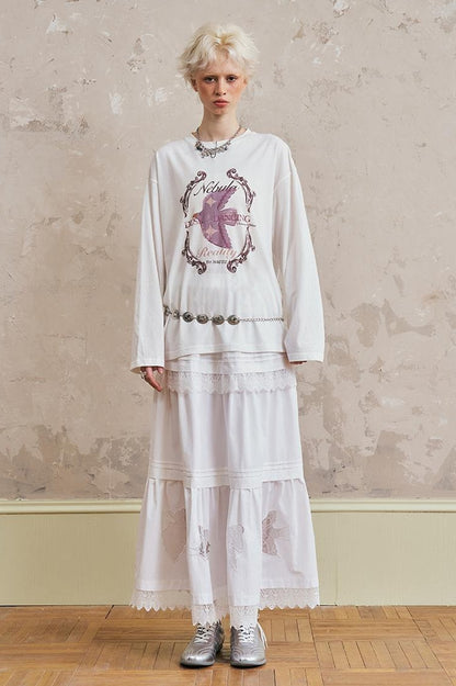 DIDDI MODA Swallow Print Tee Snake Pattern Pants Set