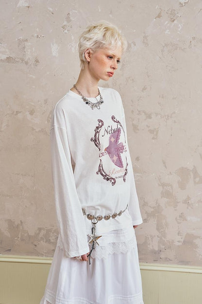 DIDDI MODA Swallow Print Tee Snake Pattern Pants Set