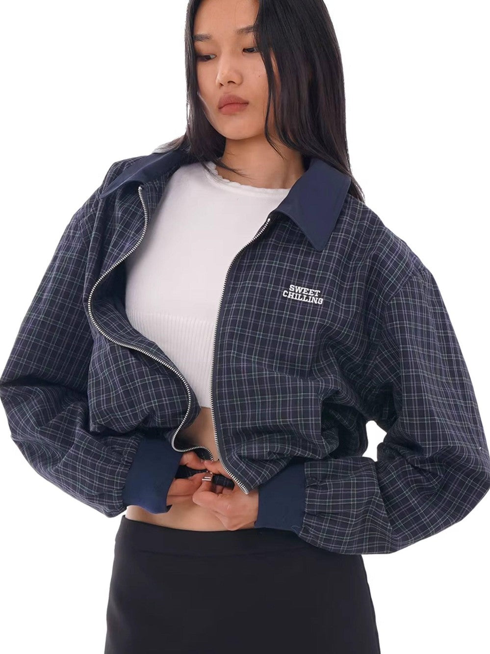 SweetChilling Adjustable Hem Boyfriend Harrington Women&
