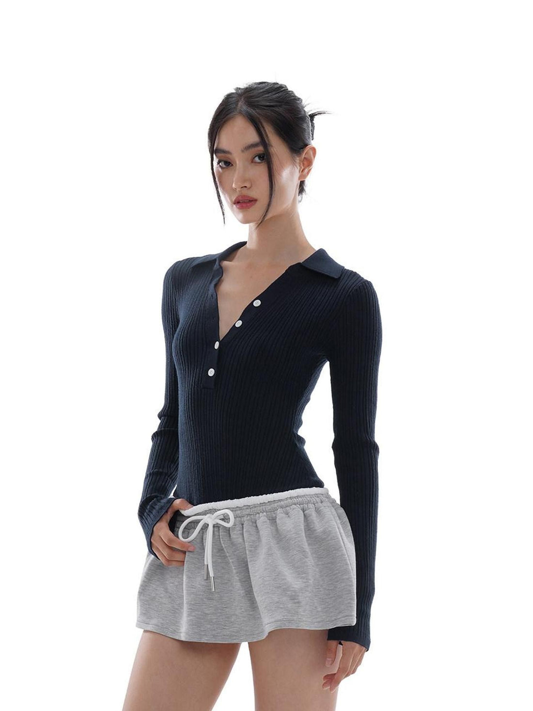 SweetChilling Air Layer Knit Patchwork Colorblock Women&