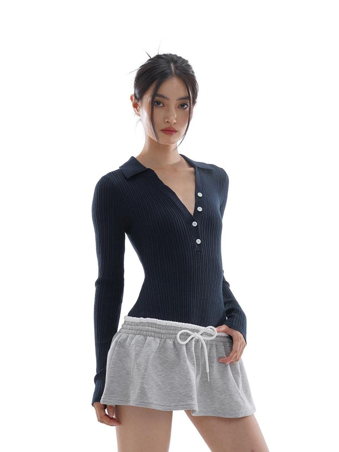SweetChilling Air Layer Knit Patchwork Colorblock Women&