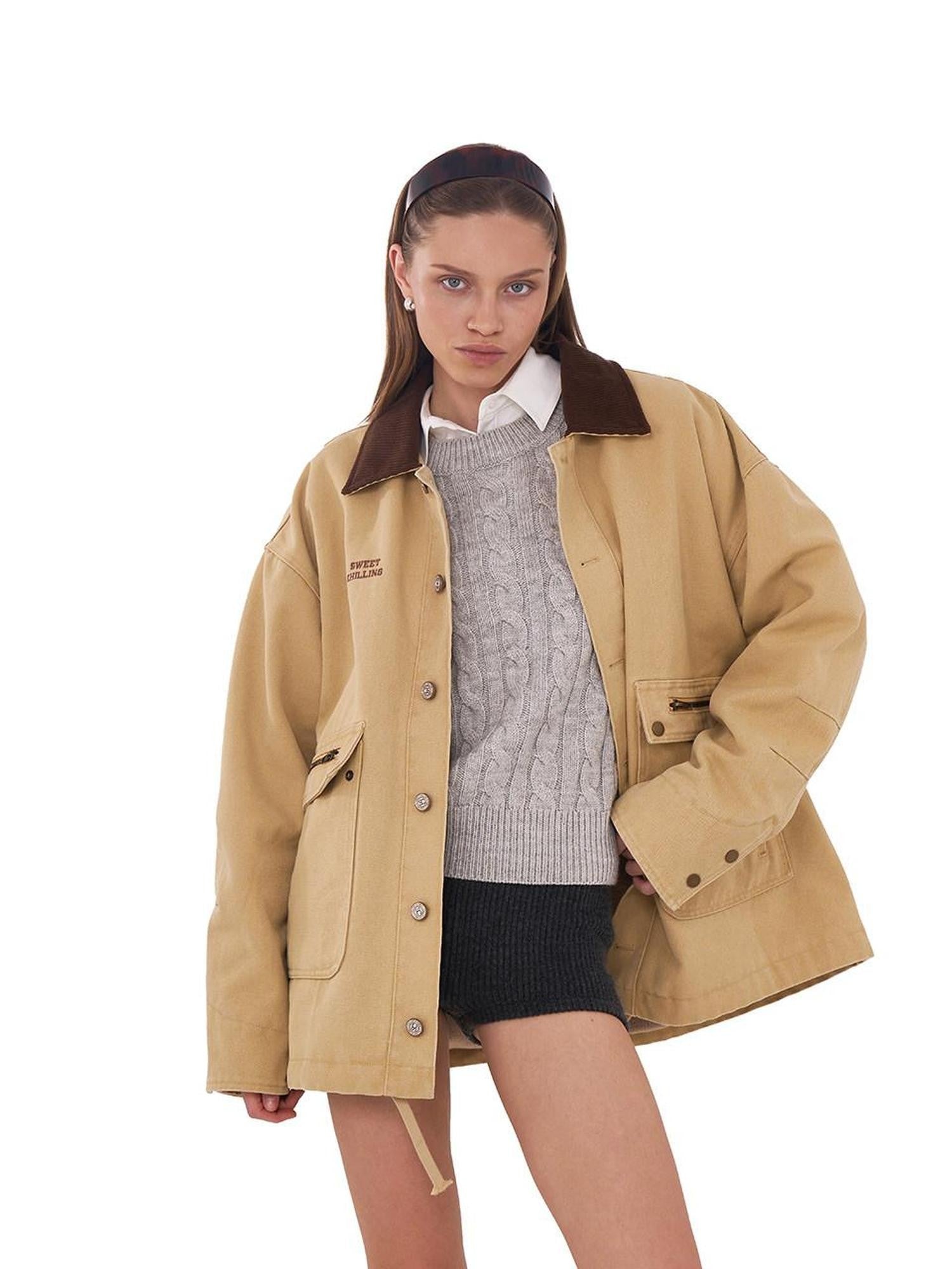 SweetChilling American Vintage Heavy Duty Fleece Lined Convertible Hem Women&