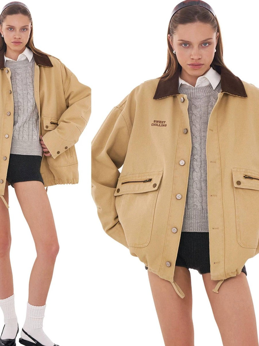 SweetChilling American Vintage Heavy Duty Fleece Lined Convertible Hem Women&
