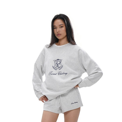 SweetChilling_Applique_Embroidered_Crewneck_Pullover_Women&
