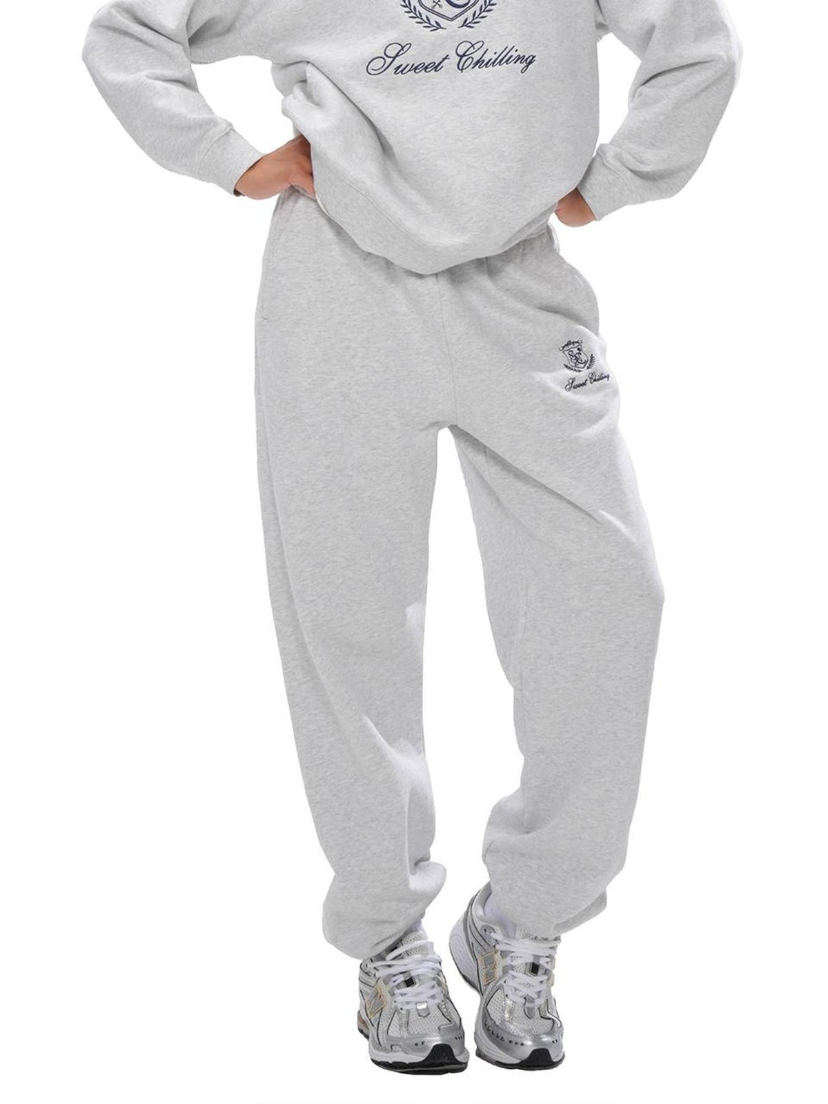 SweetChilling Applique Embroidered Crewneck Pullover Women&