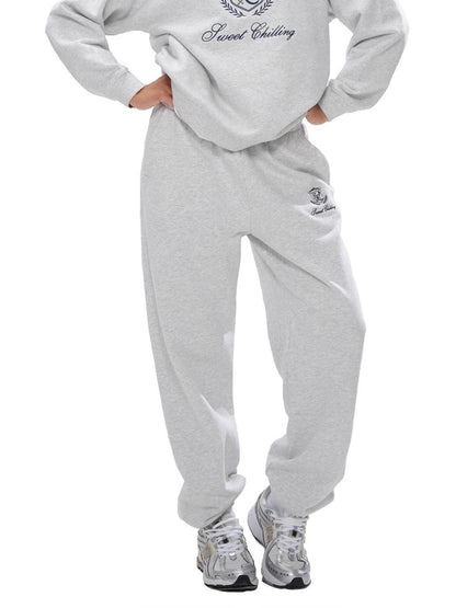 SweetChilling Applique Embroidered Crewneck Pullover Women&