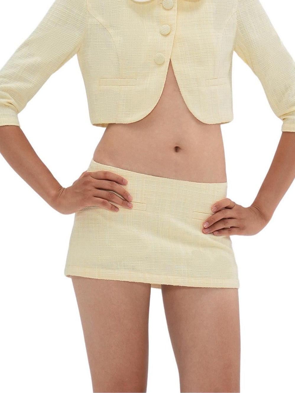 SweetChilling Asymmetric Colorblock Textured Round Neck Women&