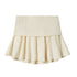 SweetChilling Beige Knit Ruched Waist Short Sleeve Women&