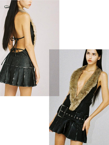 SweetChilling Black Halter Neck Sleeveless Fitted Women&