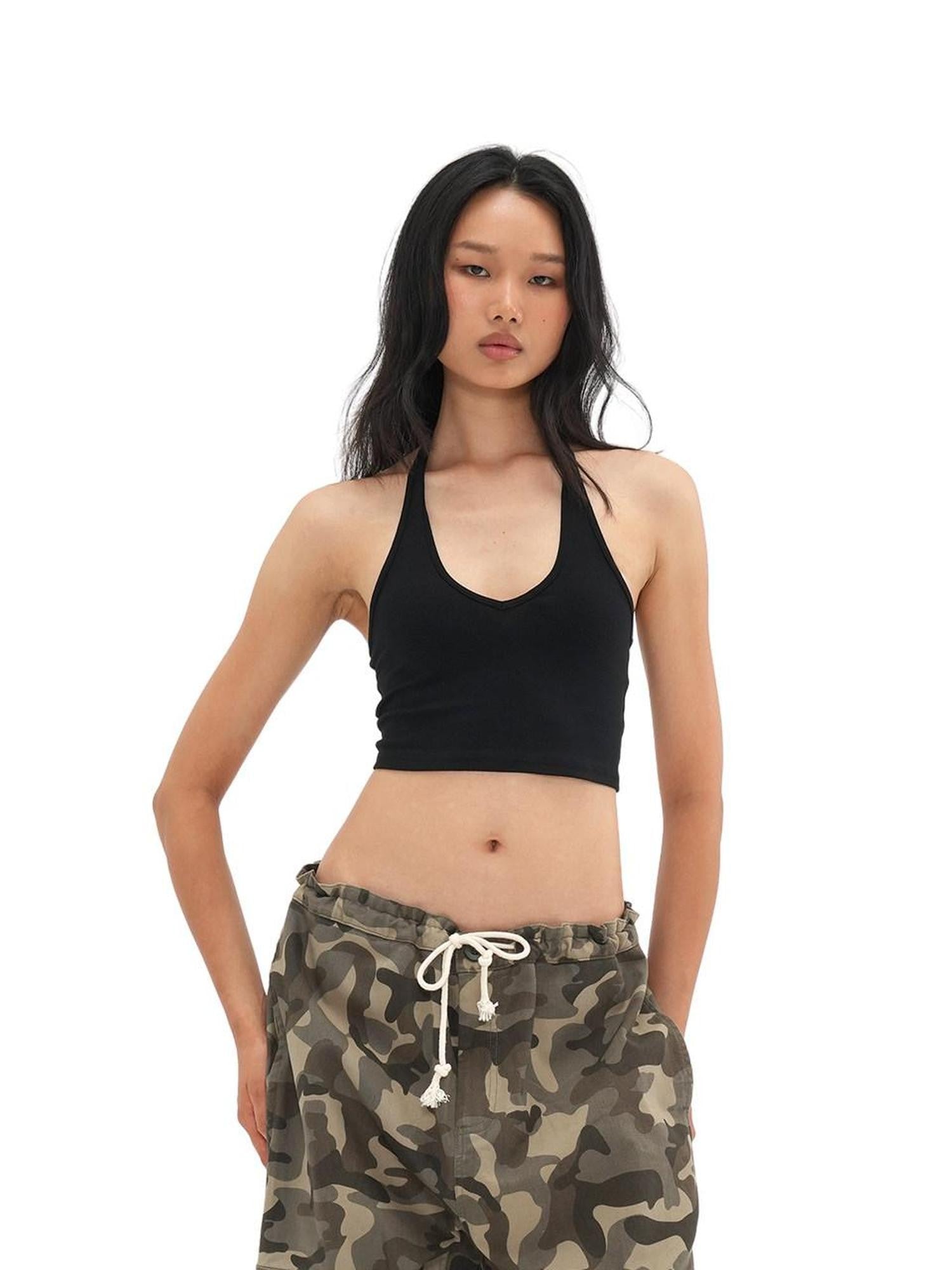 SweetChilling Black Knit Open Back Fitted Women&