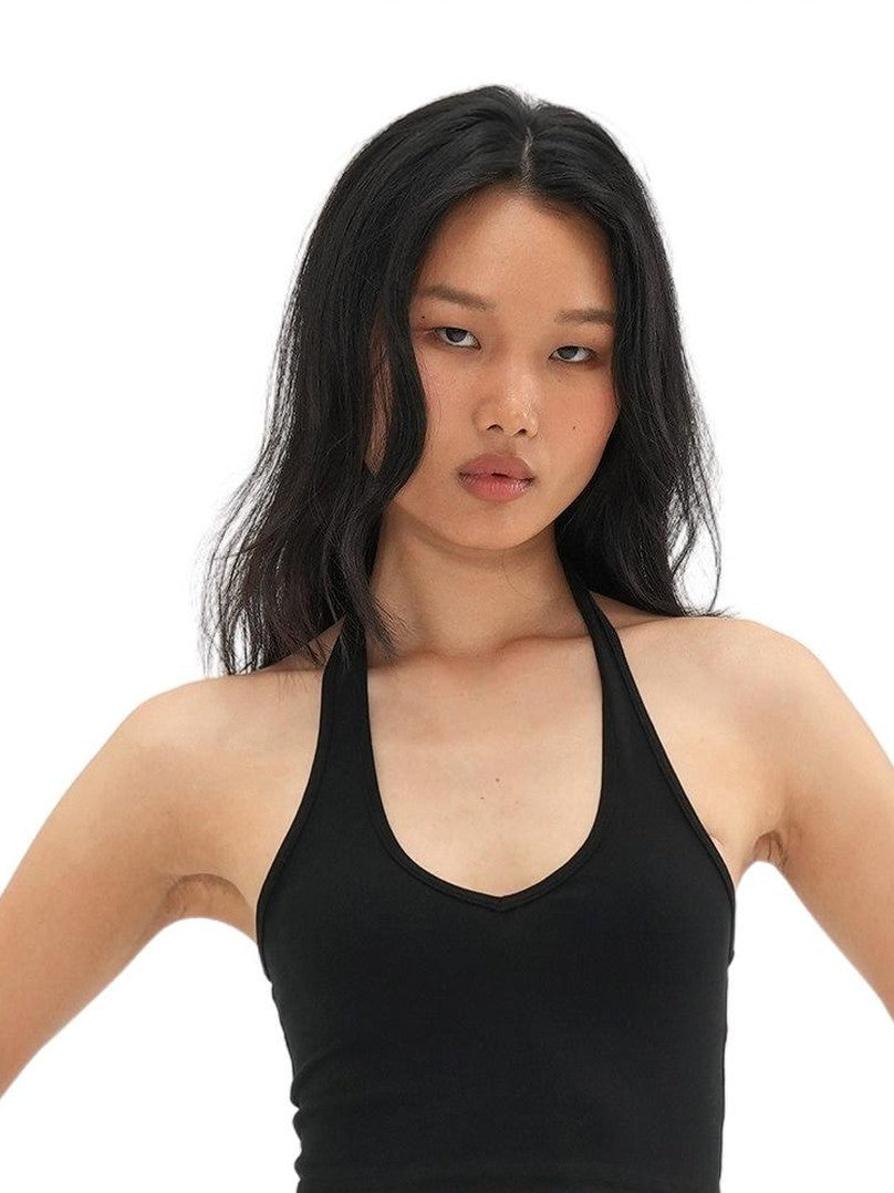 SweetChilling Black Knit Open Back Fitted Women&