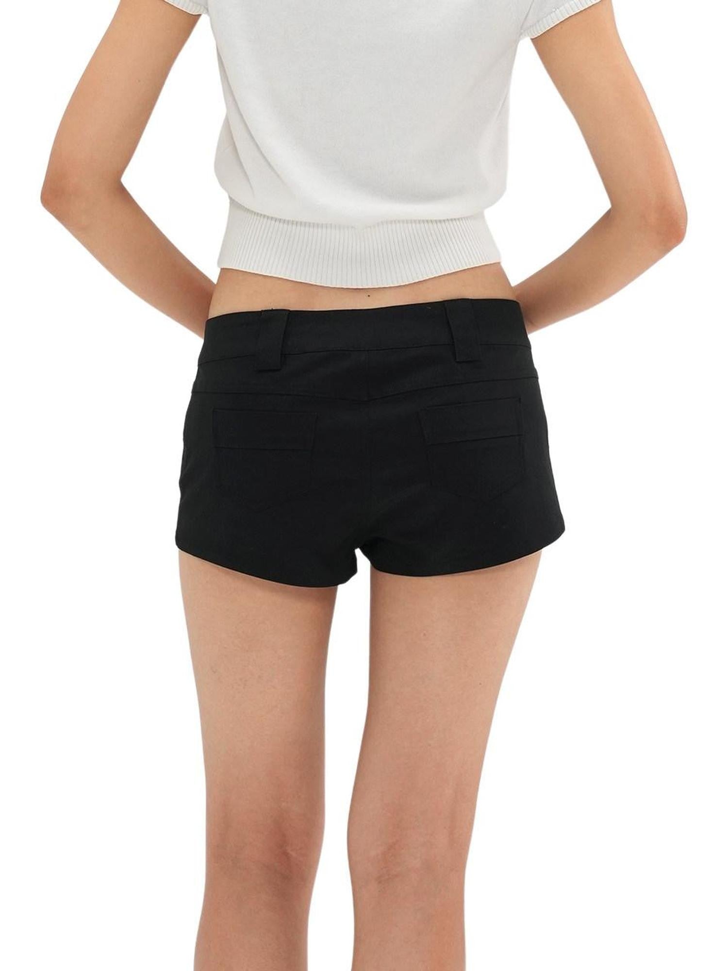 SweetChilling Black Low Rise Mini Tight Women&
