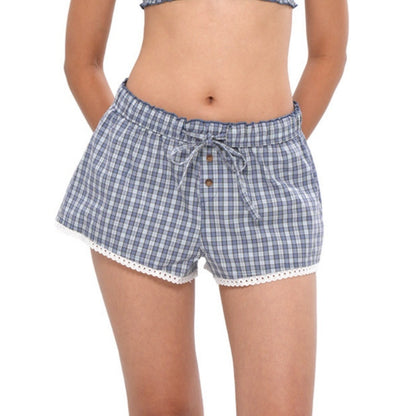 SweetChilling Blue Plaid Long Sleeve Shirt Jacket Bustier Women&