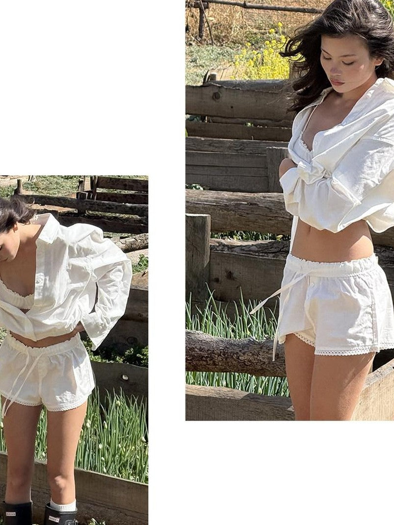 SweetChilling Blue Plaid Long Sleeve Shirt Jacket Bustier Women&