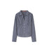 SweetChilling Blue Plaid V-neck Long Sleeve Waist Cinch Women&