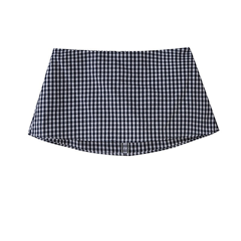 SweetChilling Blue Plaid V-neck Long Sleeve Waist Cinch Women&