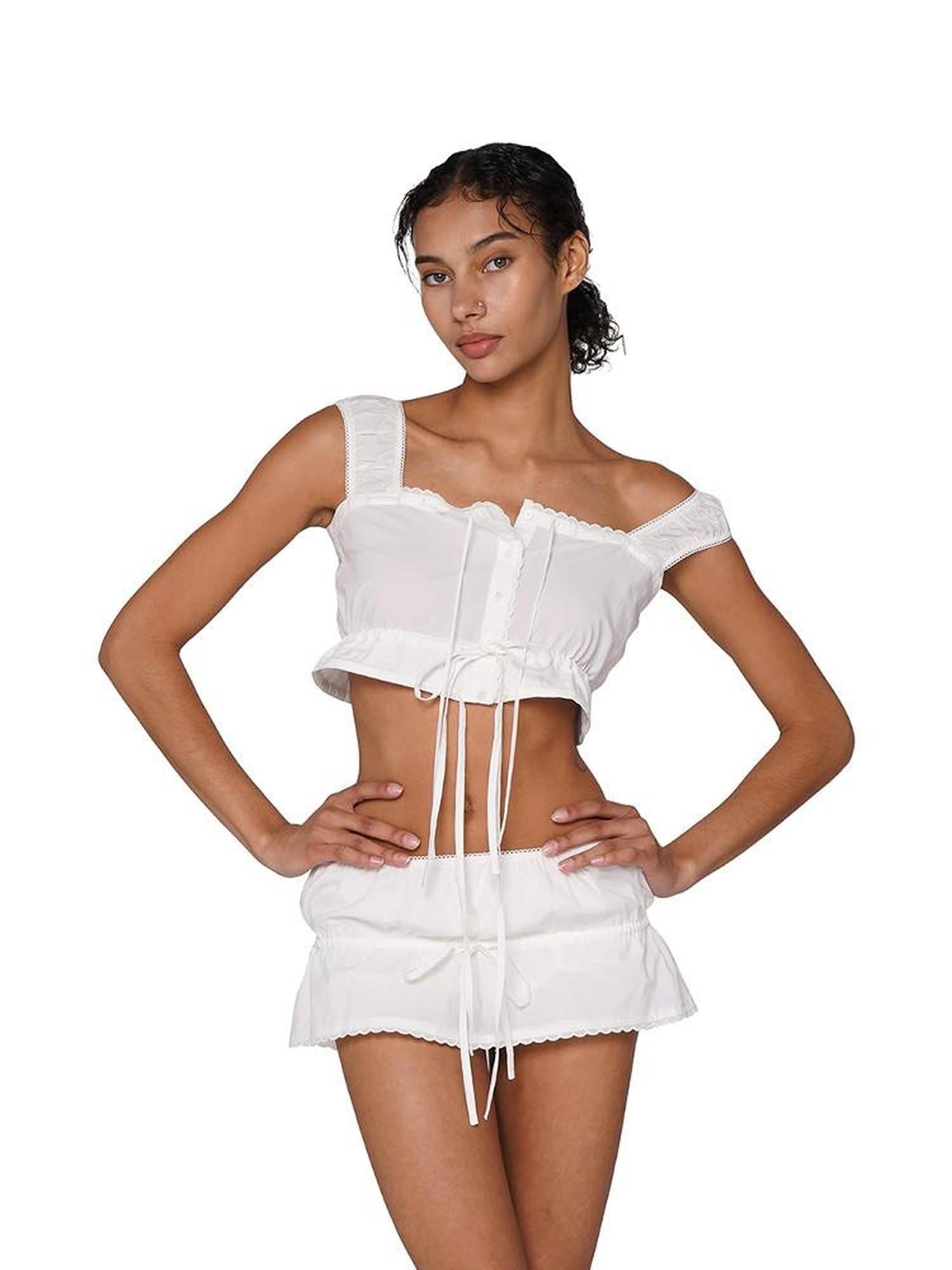 SweetChilling Boho Chic Embroidered Cropped Waist Women&
