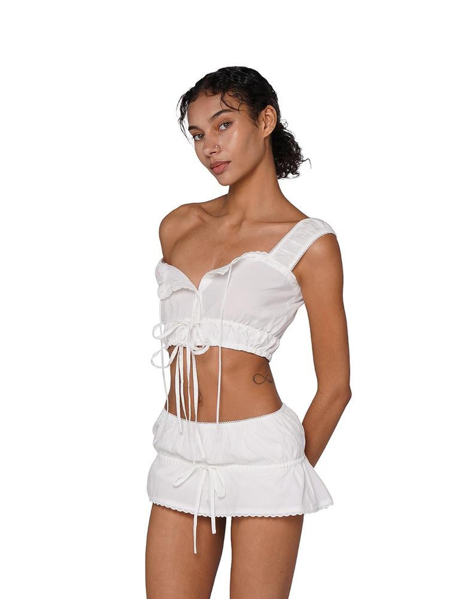SweetChilling Boho Chic Embroidered Cropped Waist Women&