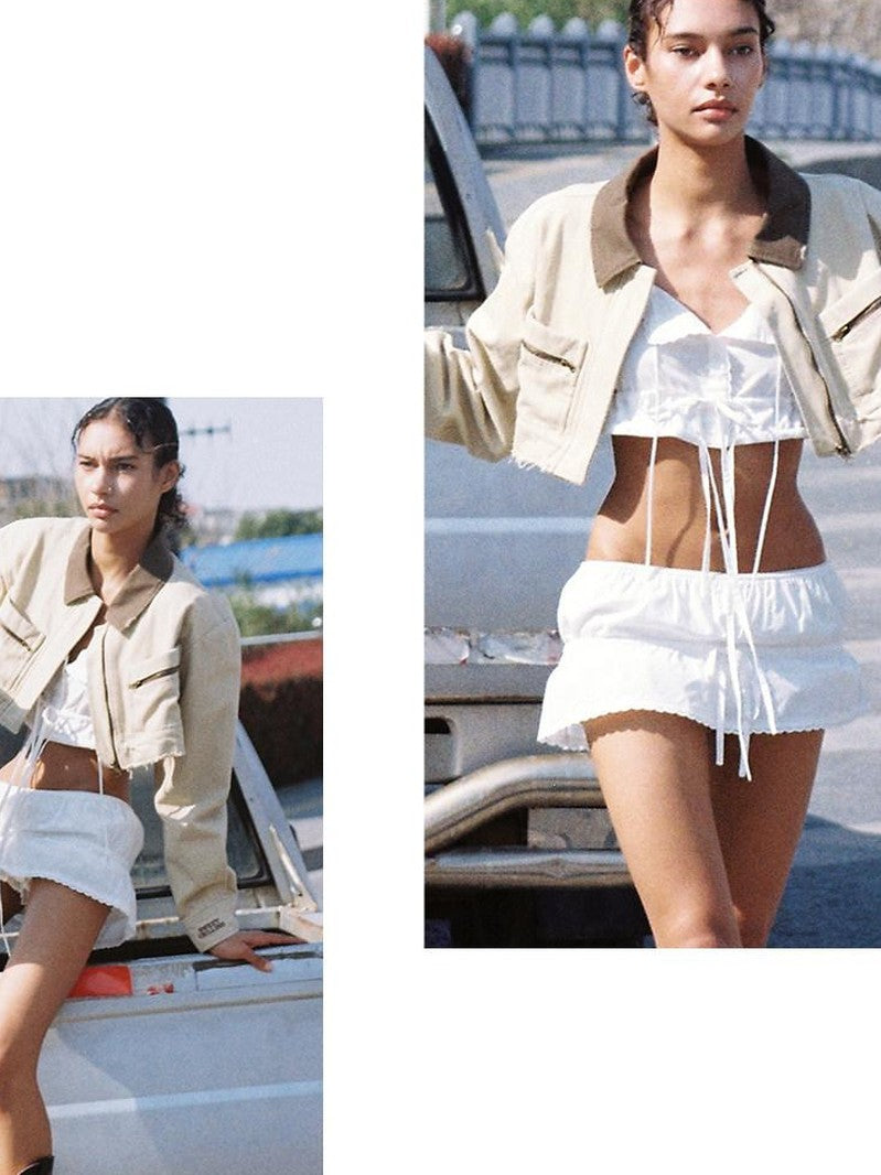 SweetChilling Boho Chic Embroidered Cropped Waist Women&