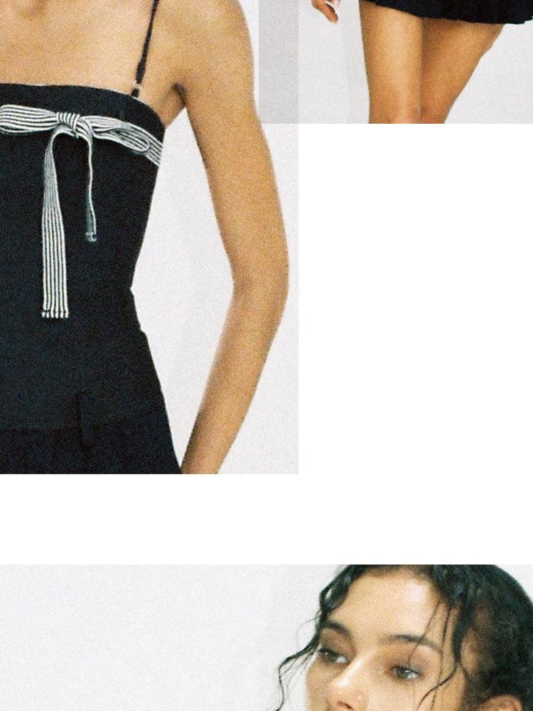 SweetChilling Bow Detail Pleated Solid Women&