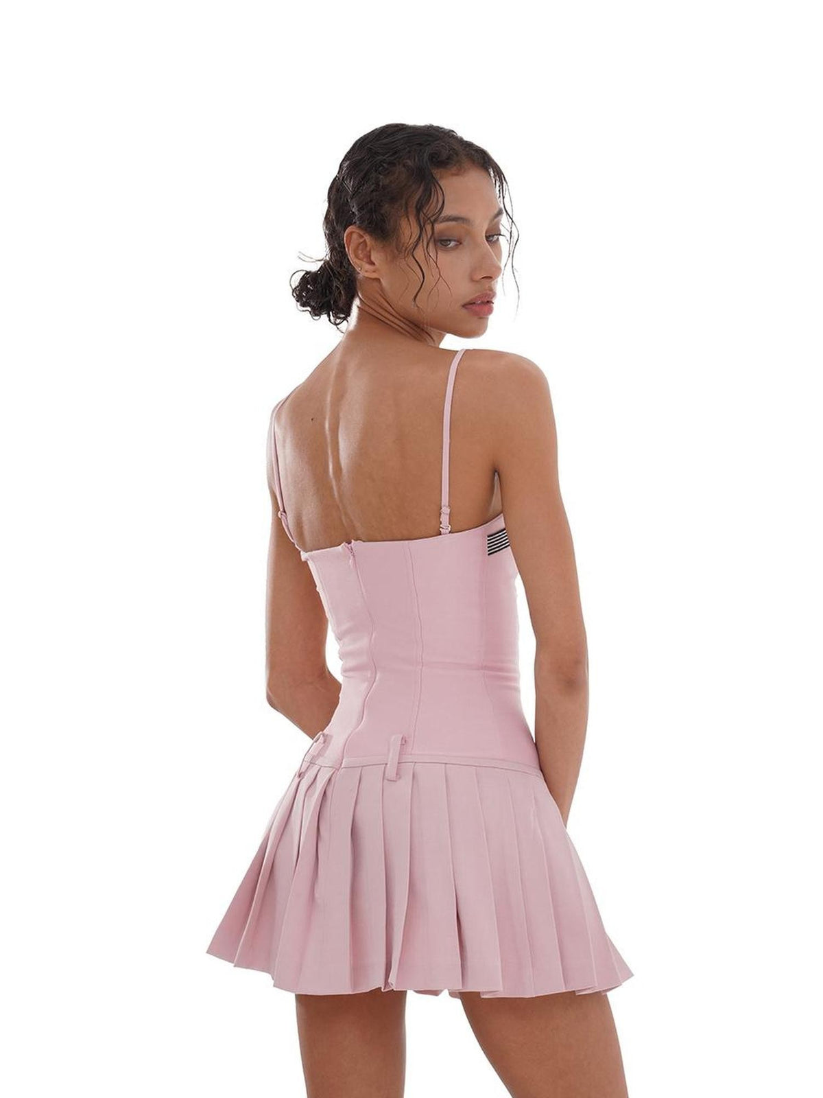 SweetChilling Bow Detail Pleated Solid Women&