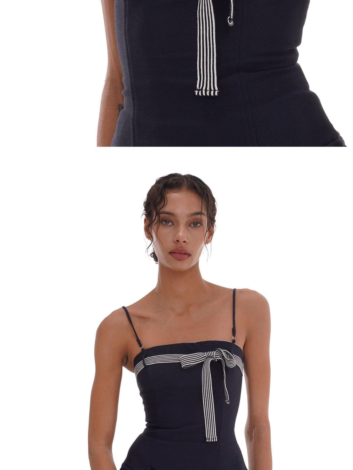 SweetChilling Bow Detail Pleated Solid Women&
