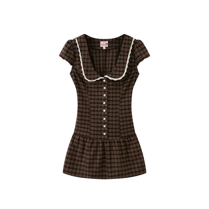 SweetChilling_Brown_Pastoral_Collared_Waist_Cinch_Women&