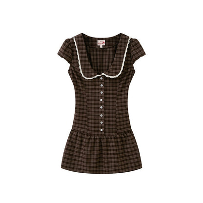 SweetChilling_Brown_Pastoral_Collared_Waist_Cinch_Women&