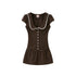 SweetChilling_Brown_Pastoral_Collared_Waist_Cinch_Women&