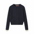 SweetChilling Cable Knit Colorblock Loose Fit Women&