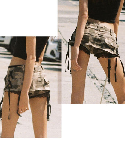 SweetChilling Camo Lace Low Waist A Line Women&