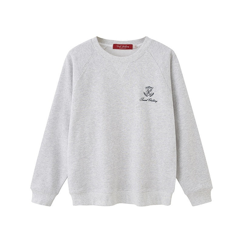 SweetChilling_Casual_Embroidered_Logo_Crewneck_Pullover_Women&