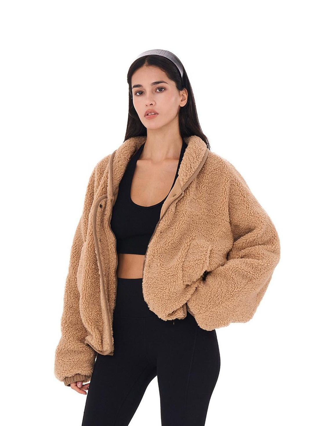 SweetChilling Casual Slouchy Cape Hooded Zipper Women&