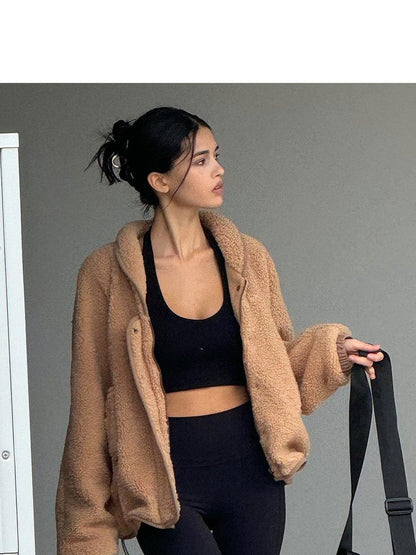 SweetChilling Casual Slouchy Cape Hooded Zipper Women&