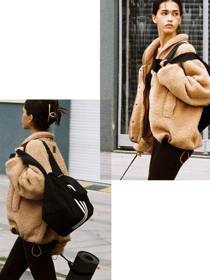SweetChilling Casual Slouchy Cape Hooded Zipper Women&