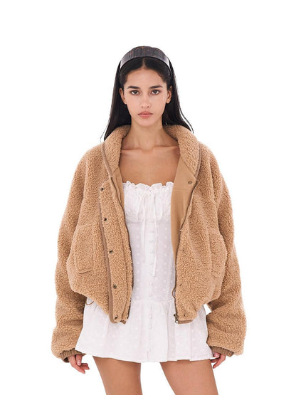 SweetChilling Casual Slouchy Cape Hooded Zipper Women&