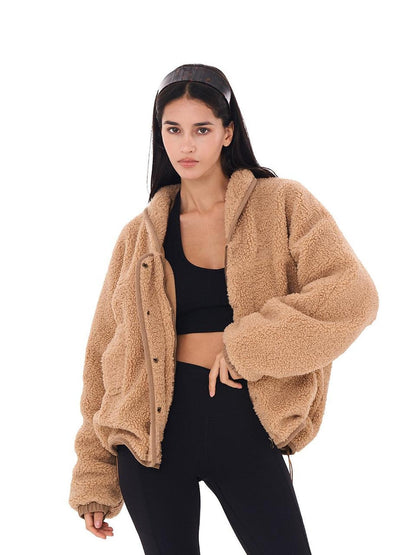 SweetChilling Casual Slouchy Cape Hooded Zipper Women&