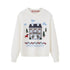 SweetChilling Christmas Cottage Jacquard Crewneck One Shoulder Women&