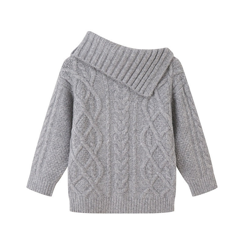 SweetChilling_Chunky_Cable_Turn_Down_Collar_Women&