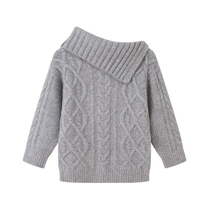 SweetChilling_Chunky_Cable_Turn_Down_Collar_Women&